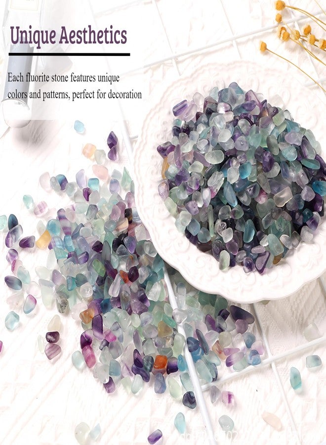 Wanwanzi 1lb Fluorite Aquarium Gravel Rocks - Tumbled Healing Crystal Chips - Bulk Gemstones for Fish Tank Decor - Fountain Vase Filler Planters - for Potted Plants - Image 2